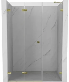 Mexen Lunar-F drzwi prysznicowe składane lewe 110 cm, transparent, złote - 836S-110-050-50-00-L