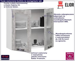 Górna szafka kuchenna z witryną beton  R3-G86