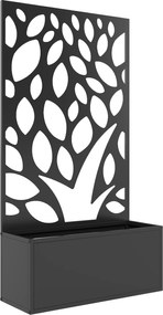 Outsunny Metalowa Podwyższona Grządka z Kratką, Montaż na Ścianie lub Wolnostojąca, Donica z Osłoną | Aosom PL