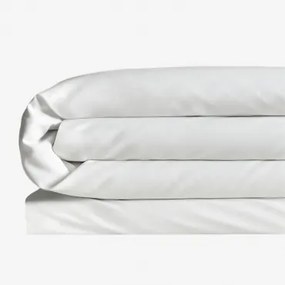 Poszwa Na Kołdrę Z Satyny 300 Nitek Sampras Biała & Łóżko 135/140cm (220 X 220 Cm) - Sklum