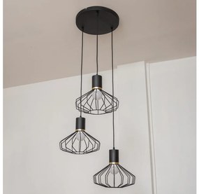 Žyrandol na lince SOLANO 3xE27/15W/230V czarny/złoty