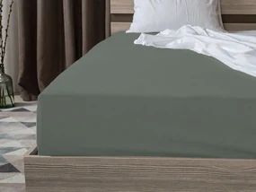 PrzytulneMieszkanie.pl Prześcieradło jersey ciemnozielone 90 x 200 cm