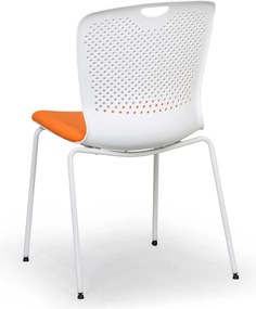 Krzesło konferencyjne plastikowe OPEN, biały/pomarańczowy