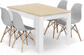 Valora Zestaw prostokątnych stołów Sonoma Oak Gray Chairs x4