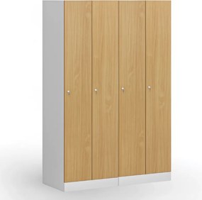 Szafka ubraniowa S1, 2-drzwiowa, 1850 x 600 x 500 mm, zamek cylindryczny, drzwi laminowane, brzoza