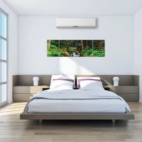 Obraz strumienia w lesie (170x50 cm)