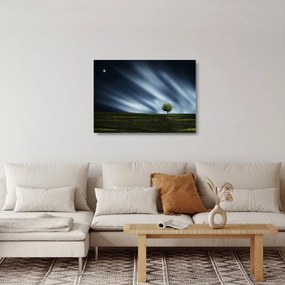 Obraz na szkle zorzy polarnej nad wrzosowiskami (70x50 cm)