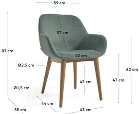 Zielone krzesło do jadalni Kave Home Konna