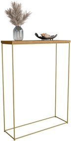 Nowoczesna konsola na złotym stelażu  w kolorze dąb lancelot  N4-B33