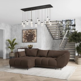 Masseno Narożnik VESTANO  z funkcją spania i pojemnikiem na pościel Narozniki L, Rozkładana sofa - Brązowy, QUELLE 25