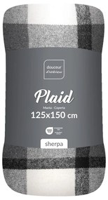 Szary koc z materiału sherpa 125x150 cm Ecossais – douceur d'intérieur