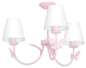 Lampa wisząca dziecięca MOTYLEK 3xE14/60W różowa