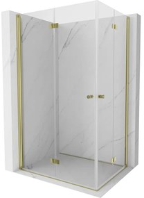 Mexen Mist-F Duo kabina prysznicowa składana lewa 120 x 90 cm, transparent, złota - 8A6-120L-090P-50-00