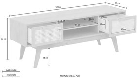 Szafka pod TV w dekorze dębu w naturalnym kolorze 128x47 cm Bridget – Støraa