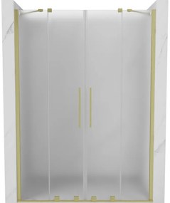 Mexen Velar Duo drzwi prysznicowe rozsuwane 150 cm, szron, złote szczotkowane - 871-150-000-32-55