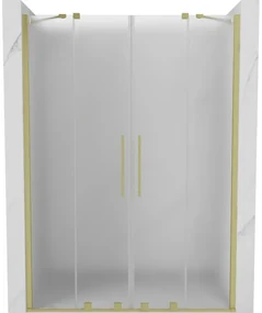 Mexen Velar Duo drzwi prysznicowe rozsuwane 150 cm, szron, złote szczotkowane - 871-150-000-32-55
