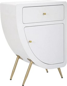 Stolik Nocny VKH16, Biały, 60x32x79 cm, Kendra Home