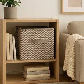 Organizer Tekstylny Wzór Zygzak Pudełko kosz 31x31x31 cm do Szafy Garderoby