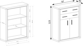 Komoda MALAGA 97 cm do Salonu Sypialni Brązowy