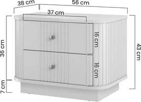 Zestaw szafek nocnych Vesper 56 cm na cokole - czarny / czarne uchwyty