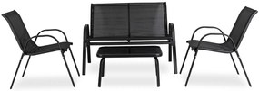 Mały zestaw mebli ogrodowych ze stolikiem Minnesota, czarny