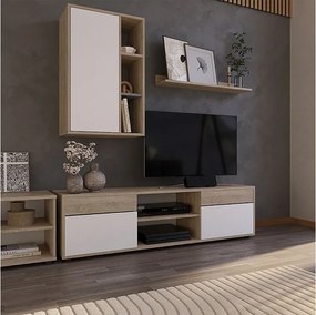 Ściana w salonie sonoma/biały 139.8x35.4x38.9 berno