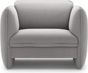 Jasnoszary aksamitny fotel Georgia – Micadoni