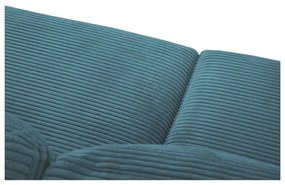 Turkusowa sztruksowa rozkładana sofa 250 cm Donatella – Milo Casa