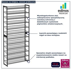 Metalowy wysoki regał na buty T8-K18