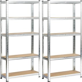 2x REGAŁ METALOWY 70x30x154 SREBRNY