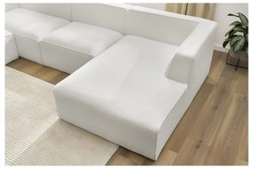 Biały narożnik modułowy z materiału bouclé (lewostronny/w kształcie litery U) Megeve – Bobochic Paris