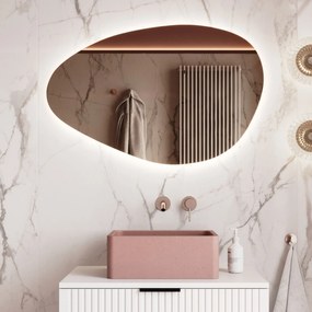 Lustro o nieregularnym kształcie oszlifowane bez ramy podświetlane MISTRAL LED | Różne rozmiary : Kolor tafli szkła - Brąz, Rozmiar - 120 x 60 cm