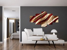 Obraz - Złoto - biała tekstura (125x70 cm)