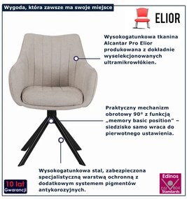 Obrotowy kremowy fotel tapicerowany A4-Z78