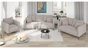 Jasnobrązowa sofa z tkaniny szenilowej 140 cm Freya – Ropez