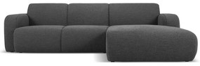 Ciemnoszary narożnik z materiału bouclé (prawostronny) Molino – Micadoni Home