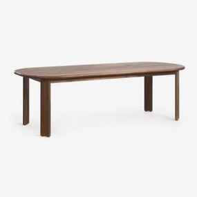 Owalny Stół Jadalniany 240x100 Cm Z Drewna Akacjowego Uleno Ciemny Akacjowy Brąz - Sklum