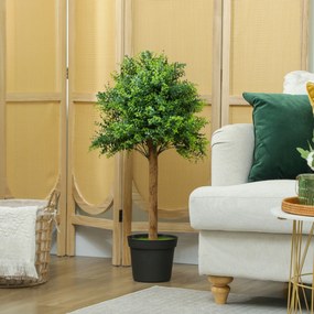 HOMCOM Sztuczny Bukszpan 90cm, Sztuczna Roślina w Doniczce do salonu