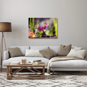 Obraz na szkle - spa and stones (70x50 cm)