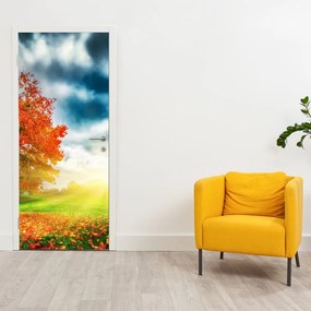 Fototapeta na drzwi - Krajobraz skąpany w słońcu (95x205cm)