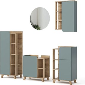 Zestaw mebli łazienkowych sonoma/niebieski 60x35x65 karen