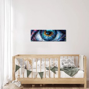 Obraz - Malowanie oczu (z zegarem) (90x30 cm)