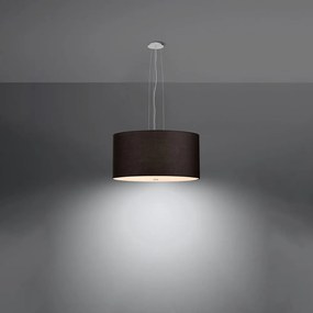 Czarna lampa wisząca z tekstylnym kloszem ø 50 cm Volta – Nice Lamps