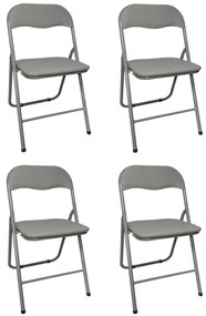 Zestaw 4 szt. składane krzesło ogrodowe cateringowe bankietowe biurowe C-9281 szare