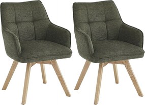 Krzesła do jadalni zestaw 2 szt. - materiał i metal - zielony - VINAL