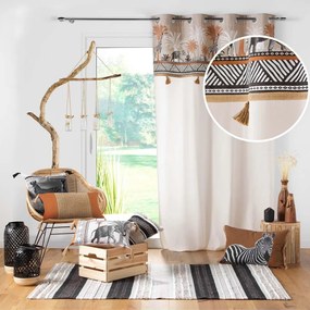 Brązowo-naturalna bawełniana zasłona 140x240 cm Kenya Lodge – douceur d'intérieur