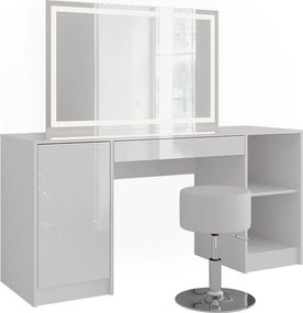 Stół do toalety biały/biały wysoki połysk 158.2x50.1x76 sherry