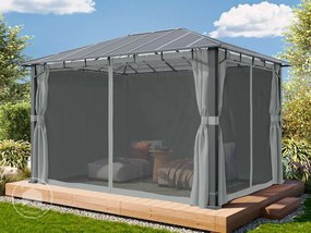 TOOLPORT 3x4m Pawilon ogrodowy Hardtop, z 4 ścianami bocznymi, mid grey - (300675)