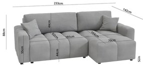 Biały rozkładany narożnik (strona zmienna) Luki – Ropez