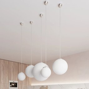 Biała lampa wisząca ze szklanym kloszem ø 40 cm Bianco – Nice Lamps